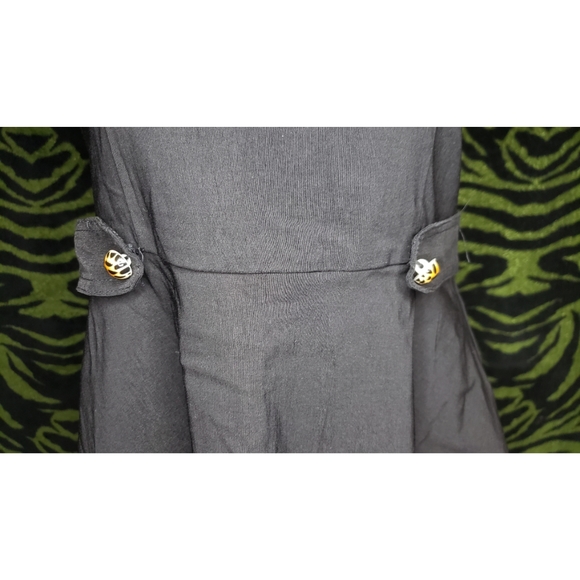 Black pin up rockabilly leopard buttons dress - Picture 3 of 8